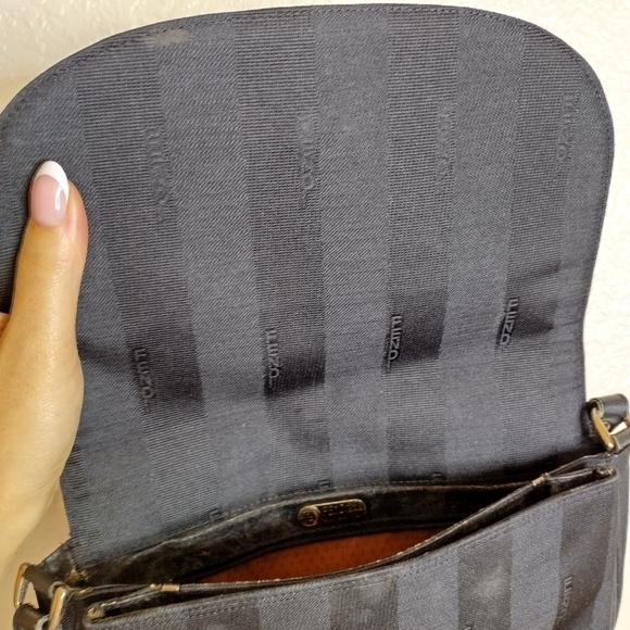 Vintage Fendi S.A.S. pequin ozmu stripe black crossbody bag - Picture 13 of 14